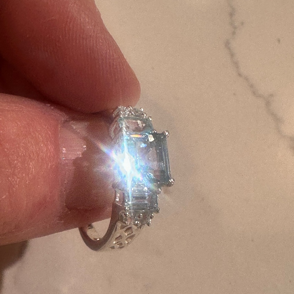Trinity Blue Topaz, 925 Silver Women's Ring